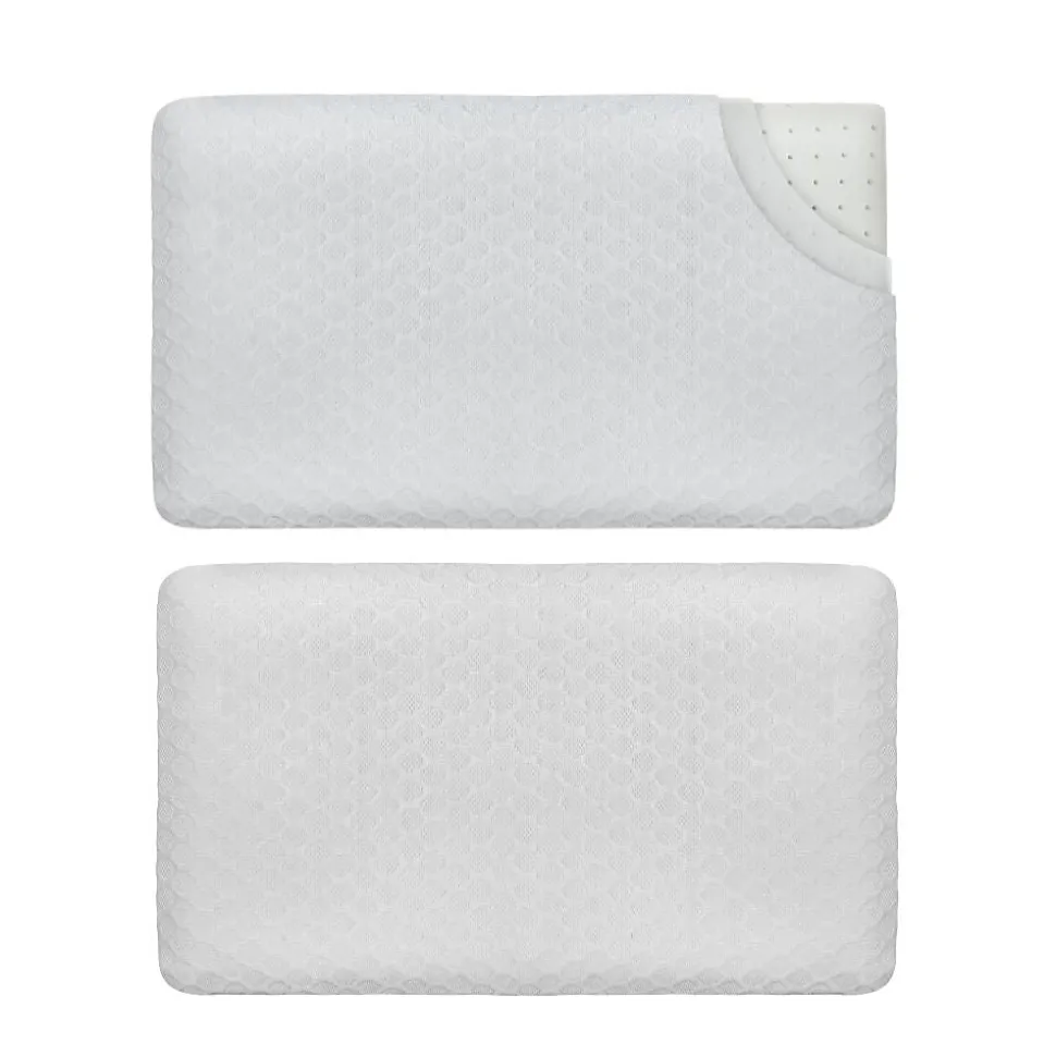 Oreiller enfant respirant en tissu de bambou 50x30x5,5 avec taie en bambou supplémentaire - INPHYSIO