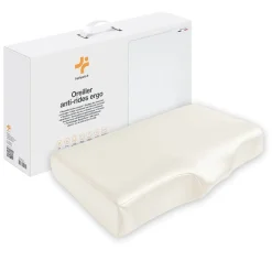 Oreiller ergonomique anti-rides avec taie d'oreiller en soie - extra grande - 65x42x10 - ERGO