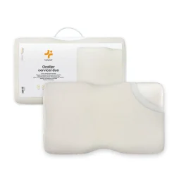 Oreiller ergonomique cervical - deux hauteurs différentes - taie d'oreiller en coton - DUO PREMIUM