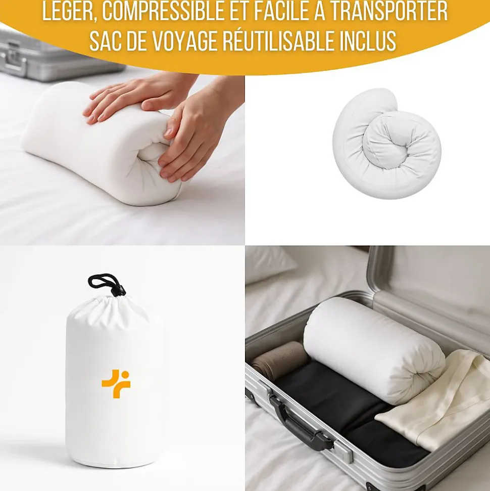 Oreiller ergonomique en forme de nuage - mousse à mémoire de forme - 57x35x12 - INPHYSIO