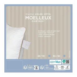 Oreiller Fjord Grand Hotel LESTRA moelleux coton satin 65x65