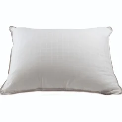 Oreiller Lestra Fjord Microduv ferme satin carreaux blanc 50x70