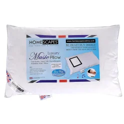Oreiller musical en duvet et en plumes de d'oie ultra gonflant blanc 50 x 75 cm - HOMESCAPES
