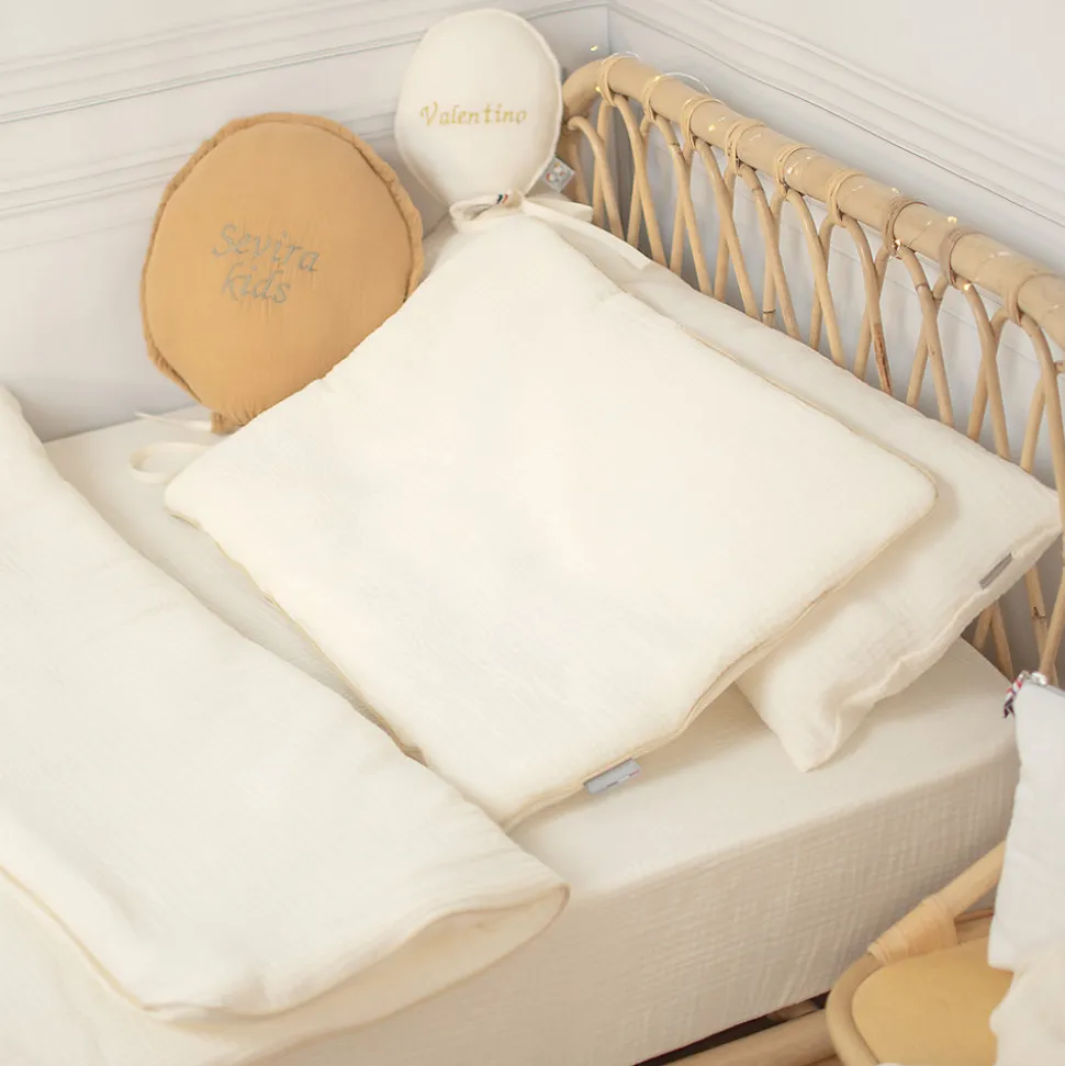 Oreiller plat en gaze de coton Jeanne