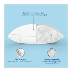 Oreiller Souple 60x60cm SENSATION DUVET Gonflant