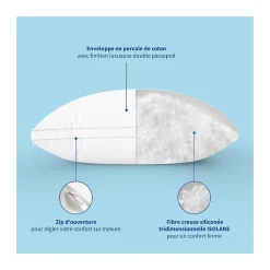 Oreiller Souple 60x60cm SENSATION DUVET Gonflant