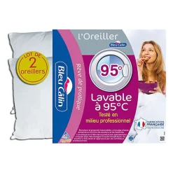 Oreillers Bleu Calin Hygiafil 60 x 60 cm lot de 2