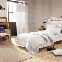 OUREA - Couvre-pied 150x150cm Capitonné Gaze de Coton Chantilly