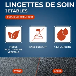 Pack 18 lingettes de soin cuir Starwax