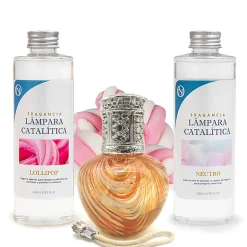Pack économique Lampe Catalytique Orange Waves + Parfum Lollipop (200 ml) + Nettoyant Neutre (200 ml) + Mèche de Rechange