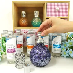 Pack économique Lampe Catalytique Blue Diamonds + Parfum Peach Velvet (500 ml) + Nettoyant Neutre (200 ml) + Mèche de Rechange