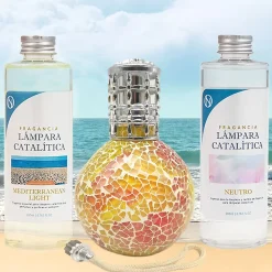 Pack économique Lampe Catalytique Mosaïque Bicolore + Mediterranean Light (500 ml) + Nettoyant Neutre (200 ml) + Mèche de Rechange