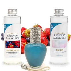 Pack économique Lampe Catalytique Aqua Marina + Parfum Summer Fruits (200 ml) + Nettoyant Neutre (200 ml) + Mèche de Rechange