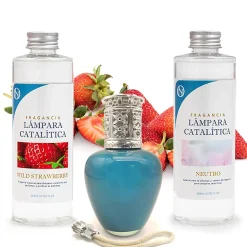 Pack économique Lampe Catalytique Aqua Marina + Parfum Wild Strawberry (500 ml) + Nettoyant Neutre (200 ml) + Mèche de Rechange