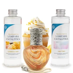 Pack économique Lampe Catalytique Orange Waves + Parfum Lemon Cake (200 ml) + Nettoyant Neutre (200 ml) + Mèche de Rechange
