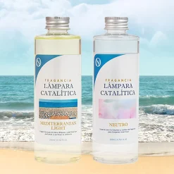 Pack économique Lampe Catalytique Mosaïque Doré + Parfum Mediterranean Light (500 ml) + Nettoyant Neutre (200 ml) + Mèche Rechange