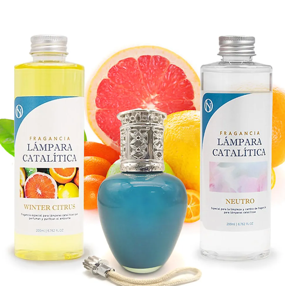 Pack économique Lampe Catalytique Aqua Marina + Parfum Winter Citrus (500 ml) + Nettoyant Neutre (200 ml) + Mèche de Rechange