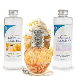 Pack économique Lampe Catalytique Drops Orange + Parfum Lemon Cake (200 ml) + Nettoyant Neutre (200 ml) + Mèche de Rechange