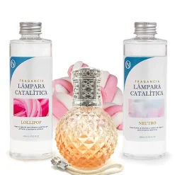 Pack économique Lampe Catalytique Orange Diamonds + Parfum Lollipop (200 ml) + Nettoyant Neutre (200 ml) + Mèche de Rechange