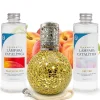 Pack économique Lampe Catalytique Mosaïque Doré + Parfum Peach Velvet (200 ml) + Nettoyant Neutre (200 ml) + Mèche de Rechange