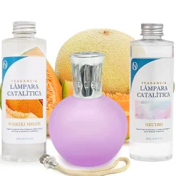 Pack économique Lampe Catalytique Fuchsia Mat + Parfum Waikiki Melon (200 ml) + Nettoyant Neutre (200 ml) + Mèche de Rechange