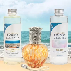 Pack économique Lampe Catalytique Drops Orange + Parfum Mediterranean Light (500 ml) + Nettoyant Neutre (200 ml) + Mèche Rechange