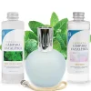 Pack économique Lampe Catalytique Bleu Gris Mat + Parfum Mountain Mint (500 ml) + Nettoyant Neutre (200 ml) + Mèche de Rechange