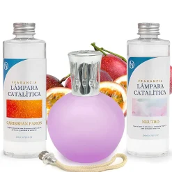 Pack économique Lampe Catalytique Fuchsia Mat + Parfum Caribbean Passion (500 ml) + Nettoyant Neutre (200 ml) + Mèche de Rechange