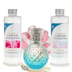 Pack économique Lampe Catalytique Blue Diamonds + Parfum Lollipop (500 ml) + Nettoyant Neutre (200 ml) + Mèche de Rechange