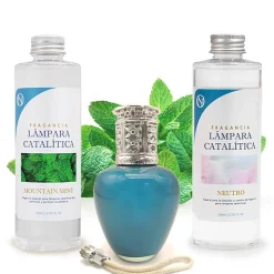 Pack économique Lampe Catalytique Aqua Marina + Parfum Mountain Mint (200 ml) + Nettoyant Neutre (200 ml) + Mèche de Rechange