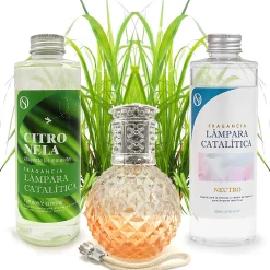 Pack économique Lampe Catalytique Orange Diamonds + Parfum Citronnelle (200 ml) + Nettoyant Neutre (200 ml) + Mèche de Rechange
