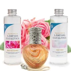 Pack économique Lampe Catalytique Orange Waves + Parfum Bed of Roses (200 ml) + Nettoyant Neutre (200 ml) + Mèche de Rechange