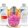 Pack économique Lampe Catalytique Mosaïque Fuchsia + Parfum Peach Velvet (500 ml) + Nettoyant Neutre (200 ml) + Mèche de Rechange