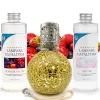 Pack économique Lampe Catalytique Mosaïque Doré + Parfum Summer Fruits (500 ml) + Nettoyant Neutre (200 ml) + Mèche Rechange
