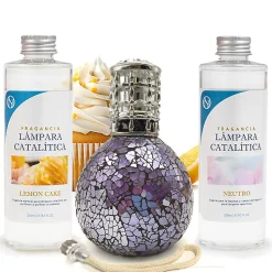 Pack économique Lampe Catalytique Mosaïque de minuit + Parfum Lemon Cake (500 ml) + Nettoyant Neutre (200 ml) + Mèche de Rechange