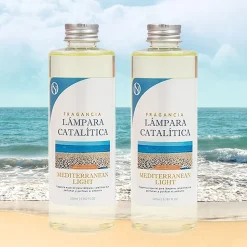 Pack économique 2x Parfum de lampe catalytique 500ml: Arôme Mediterranean Light. Profitez plus longtemps de votre parfum préféré
