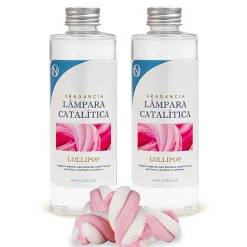 Pack économique 2x Parfum de lampe catalytique 500ml: Arôme Lollipop. Profitez plus longtemps de votre parfum préféré