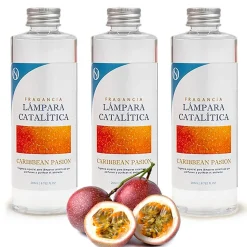 Pack économique 3x Parfum lampe catalytique 500 ml : Arôme Caribbean Passion - Profitez plus longtemps de votre parfum préféré