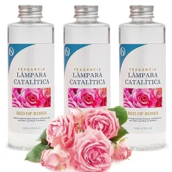Pack économique 3x Parfum pour lampe catalytique 500 ml : Arôme Bed of Roses - Profitez plus longtemps de votre parfum préféré