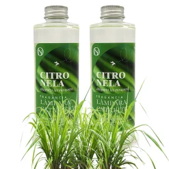 Pack économique 2x Parfum pour lampe catalytique 200 ml : Arôme Citronnelle - Profitez plus longtemps de votre parfum préféré