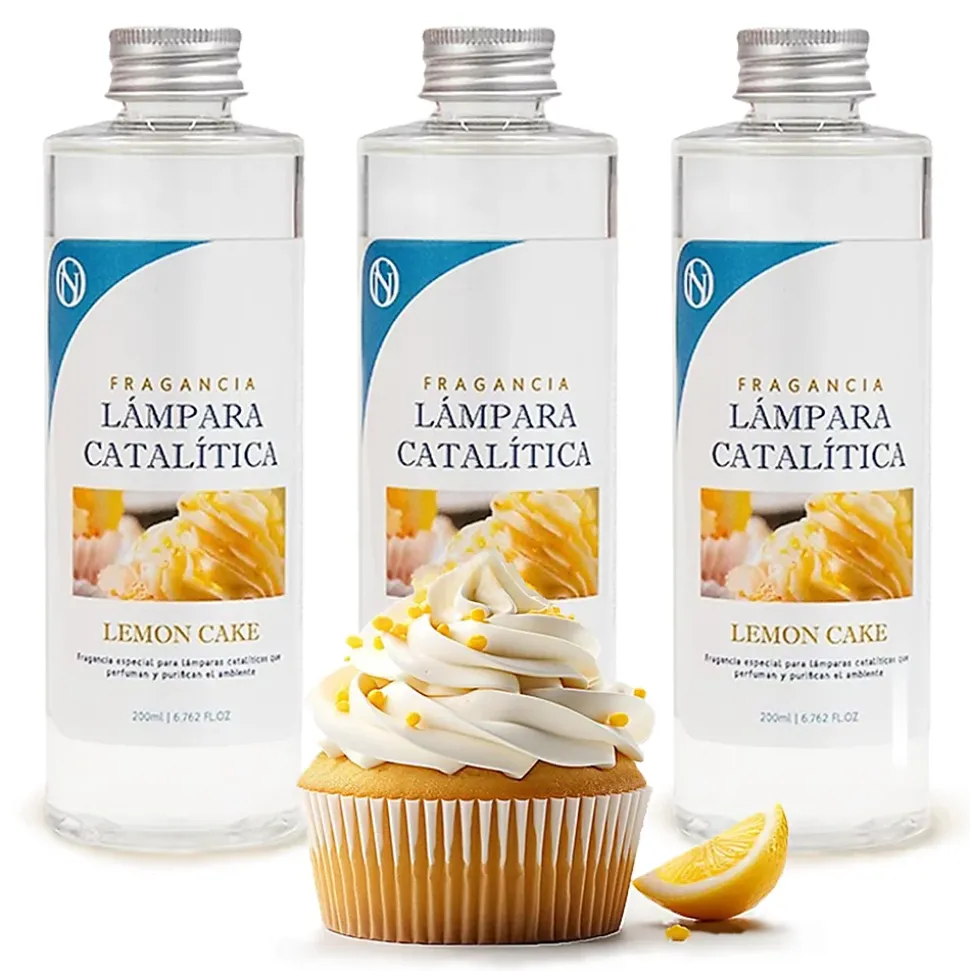Pack économique 3x Parfum pour lampe catalytique 500 ml : Arôme Lemon Cake - Profitez plus longtemps de votre parfum préféré