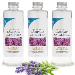 Pack économique 3x Parfums lampe catalytique 200 ml : Arôme Lavender Expression - Profitez plus longtemps de votre parfum préféré
