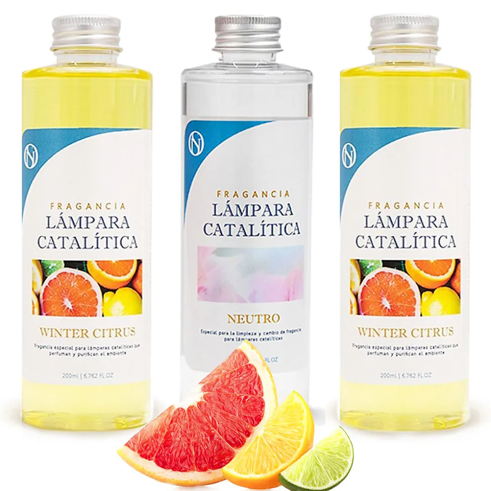 Pack économique 3x Parfums pour lampe catalytique 200 ml : 2 arôme Winter Citrus + nettoyant neutre