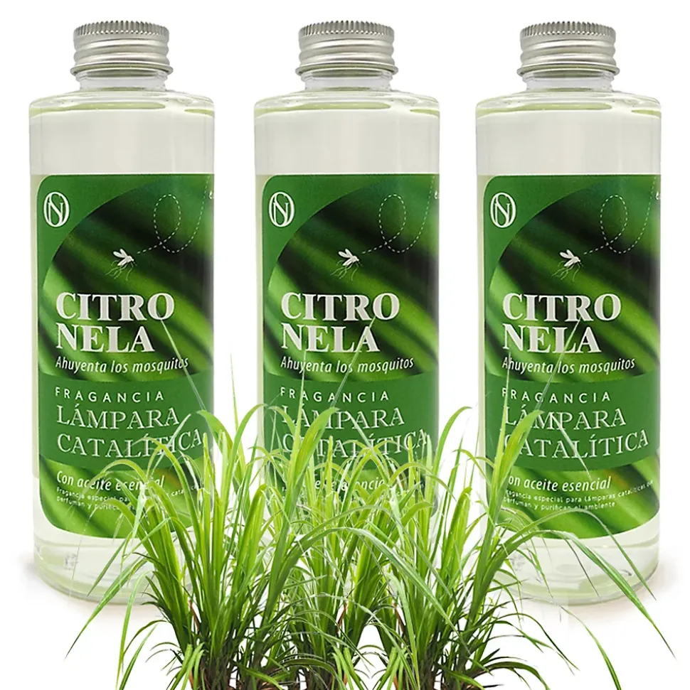 Pack économique 3x Parfums pour lampe catalytique 200 ml : Arôme Citronnelle - Profitez plus longtemps de votre parfum préféré