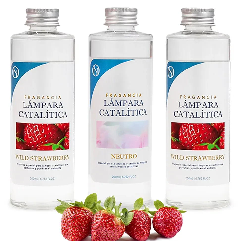 Pack économique 3x Parfums pour Lampe Catalytique : 2 Arômes Wild Strawberry 500 ml + Nettoyant Neutre 200 ml