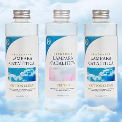 Pack économique 3x Parfums pour lampe catalytique 200 ml : 2 Arômes Cotton Clean + Nettoyant neutre