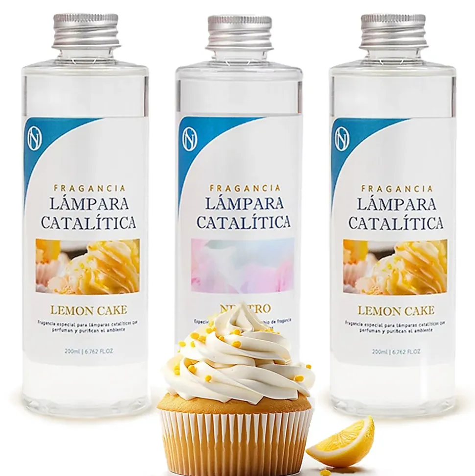 Pack économique 3x Parfums pour Lampe Catalytique : 2 Arômes Lemon Cake 500 ml + Nettoyant Neutre 200 ml