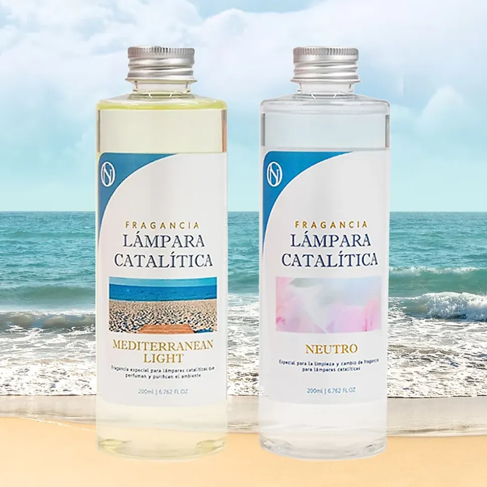 Pack économique 2x Parfums pour lampe catalytique: 1 Arôme Mediterranean Light 500ml + Nettoyant Neutre 200ml