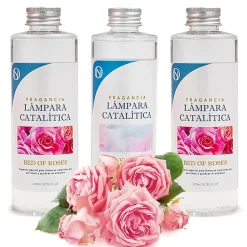 Pack économique 3x Parfums pour lampe catalytique 200 ml : 2 Arômes Bed of Roses + Nettoyant neutre