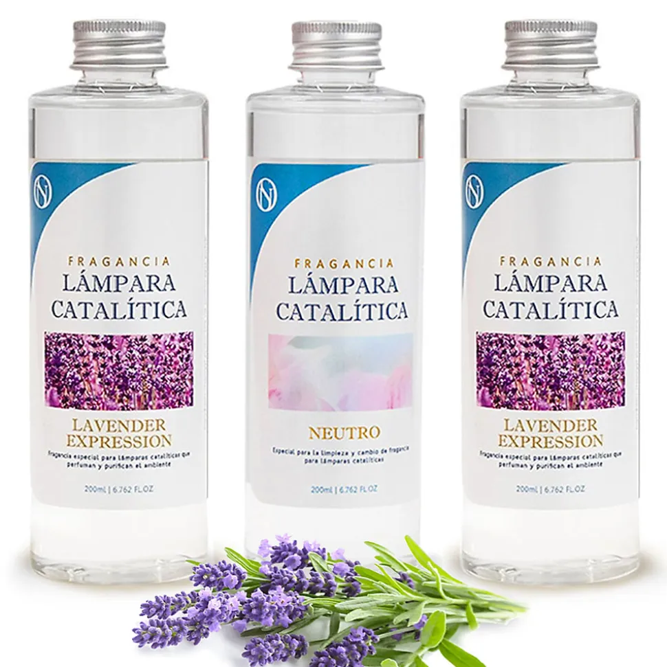 Pack économique 3x Parfums pour Lampe Catalytique : 2 Arômes Lavender Expression 500 ml + Nettoyant Neutre 200 ml